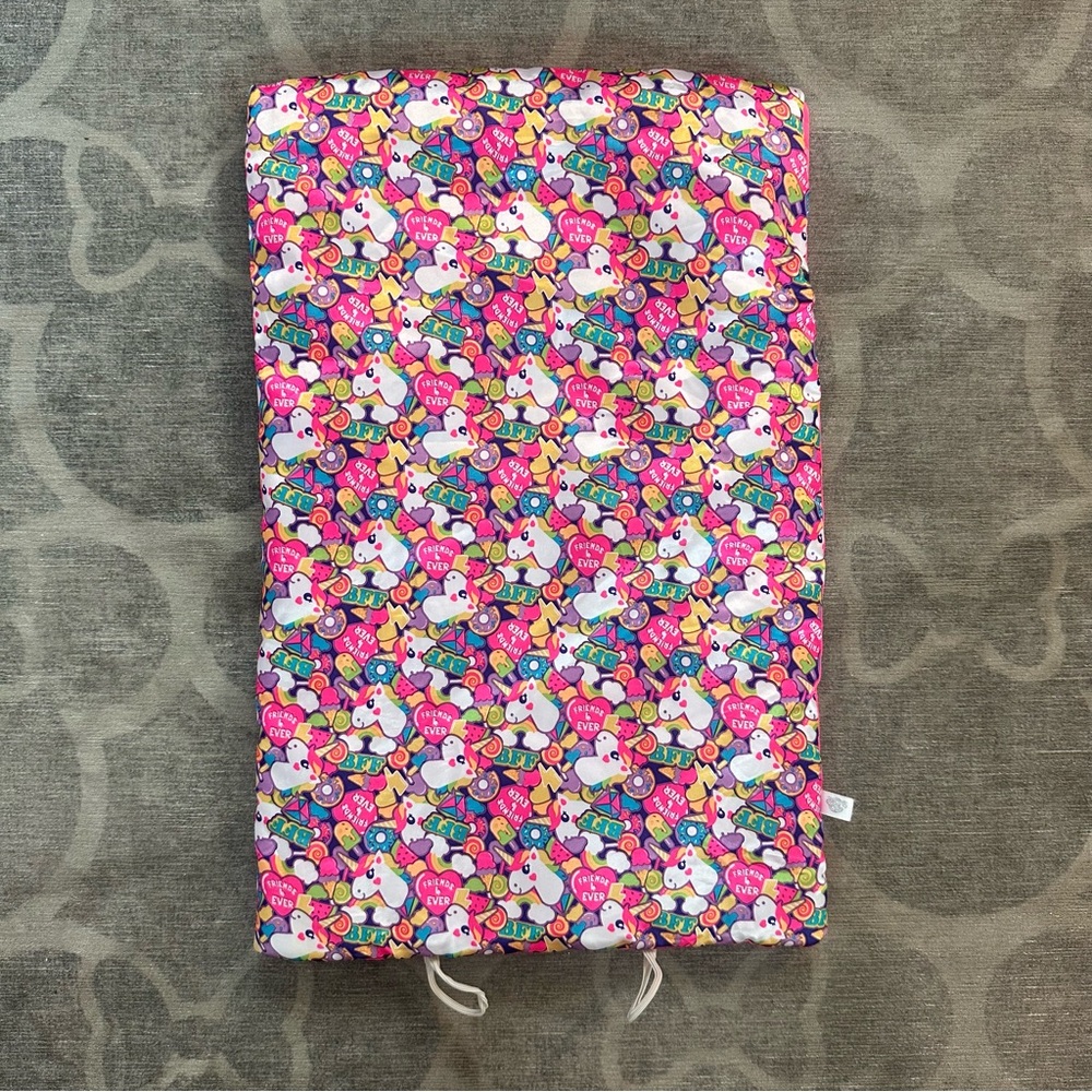 Build A Bear Colorful Unicorn Print teddy sleeping bag